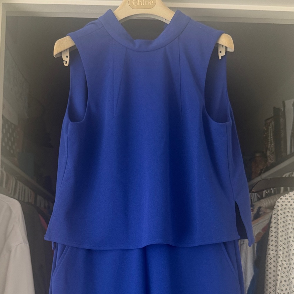 Trina Turk Royal Blue Sleeveless Layered Top